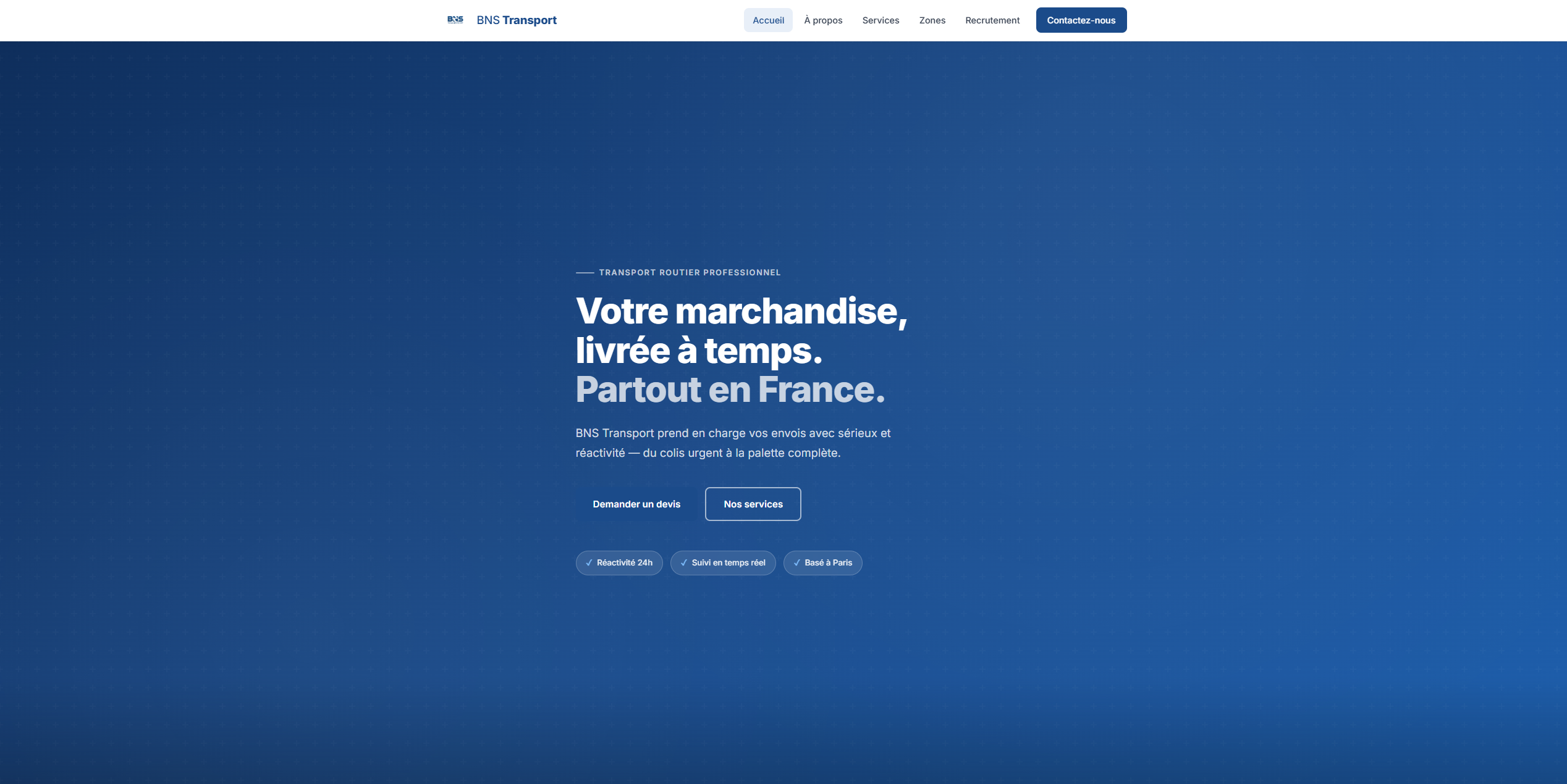 Aperçu du projet BNS Transport