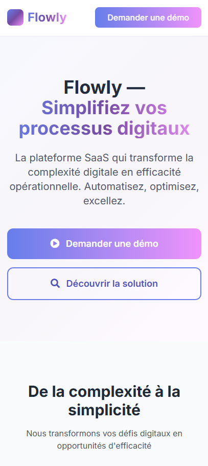 Capture d'écran de Flowly — vue mobile
